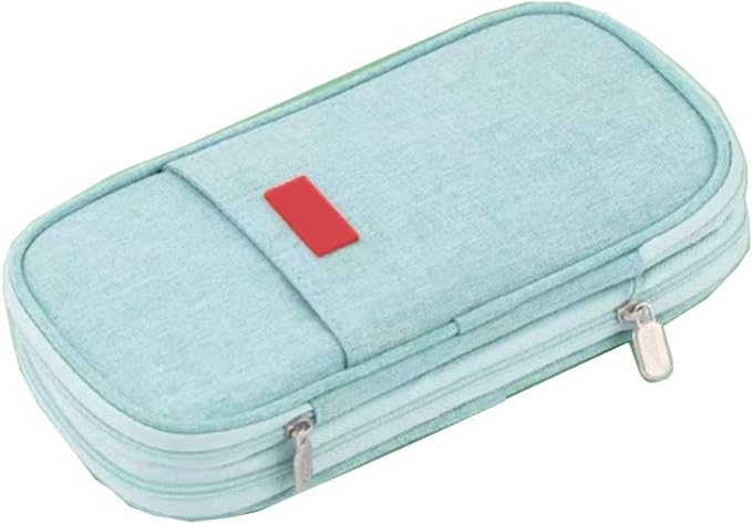 Arnuixty Large Storage Pencil Case Pen Bag with Zipper Big Capacity Pouch Organizer for Office Travel Holder Box (Navy Blue)