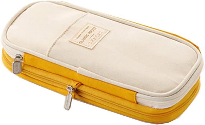 Arnuixty Large Storage Pencil Case Pen Bag with Zipper Big Capacity Pouch Organizer for Office Travel Holder Box (Navy Blue)