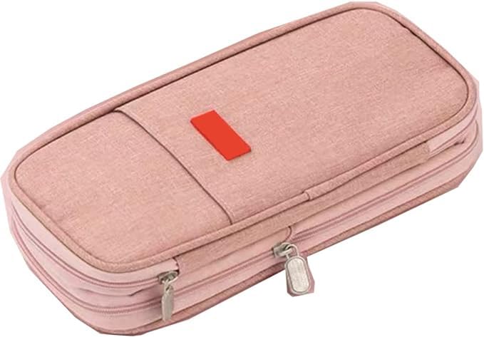 Arnuixty Large Storage Pencil Case Pen Bag with Zipper Big Capacity Pouch Organizer for Office Travel Holder Box (Navy Blue)