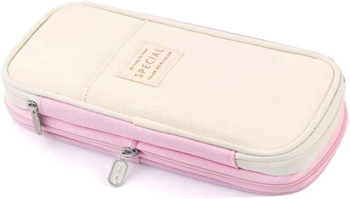 Arnuixty Large Storage Pencil Case Pen Bag with Zipper Big Capacity Pouch Organizer for Office Travel Holder Box (Navy Blue)