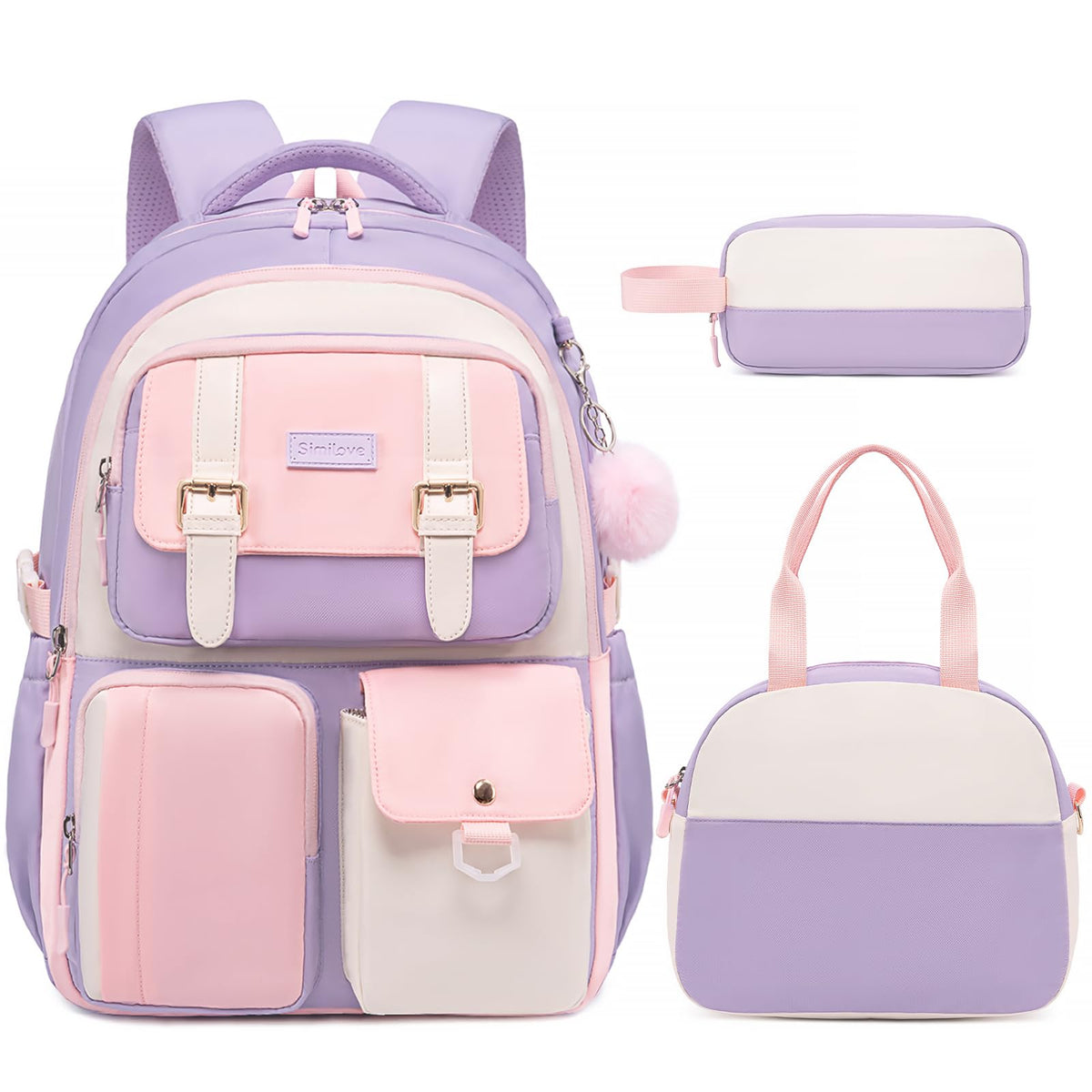 Backpack for Girls, School Backpacks for Teen Girls with Lunch Box
