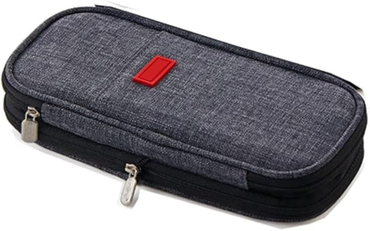 Arnuixty Large Storage Pencil Case Pen Bag with Zipper Big Capacity Pouch Organizer for Office Travel Holder Box (Navy Blue)