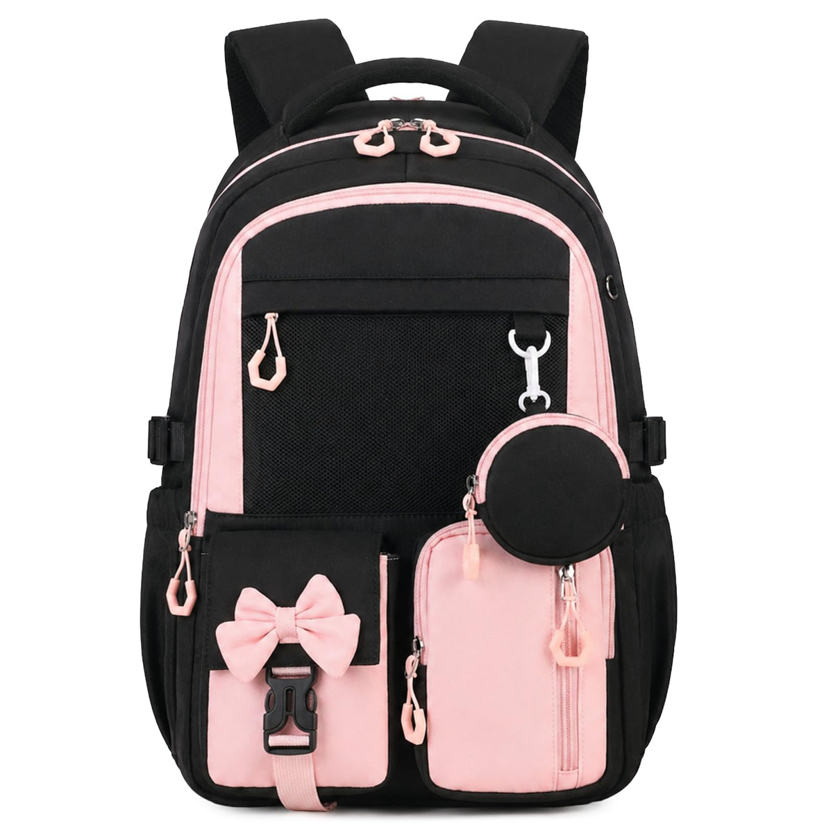 Backpack for School, Kids Backpacks for Girls, Girls Cute Bookbag for Teens, Schoolbag for Elementary Middle School Students, Girl Backpacks Ages 6-8, With Coin Purse, Travel, Camp, Purple Plaid