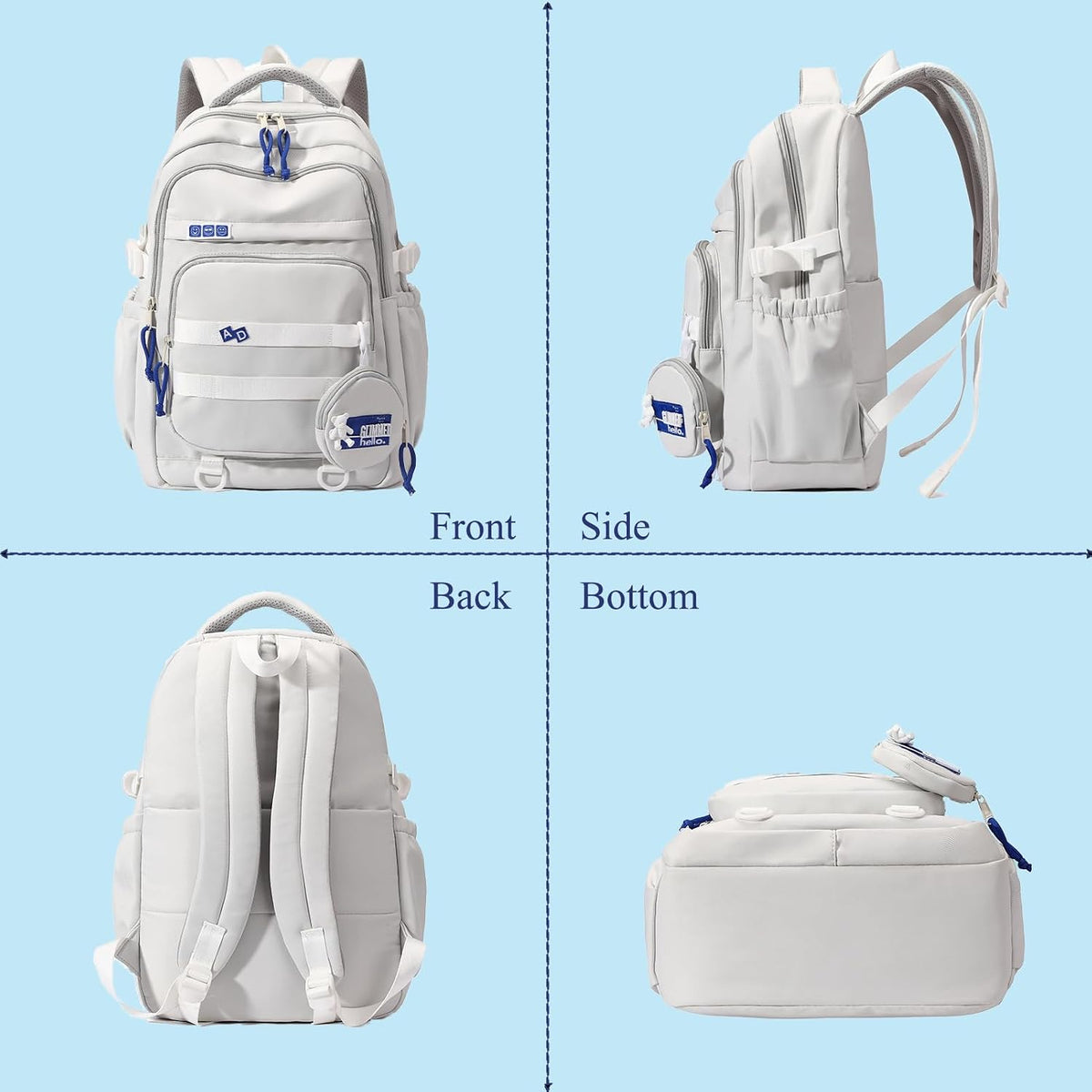 YJMKOI Large capacity Backpack for Teen Girls Aesthetic Student Schoolbag Middle School Girls Backpack