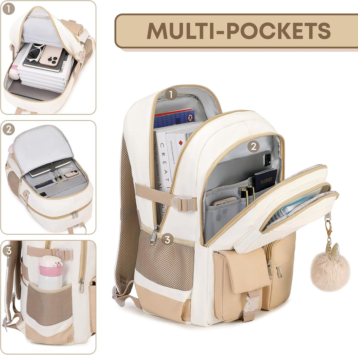 3PCS Girls Backpack for School Kids Schoolbag Teens Book Bag