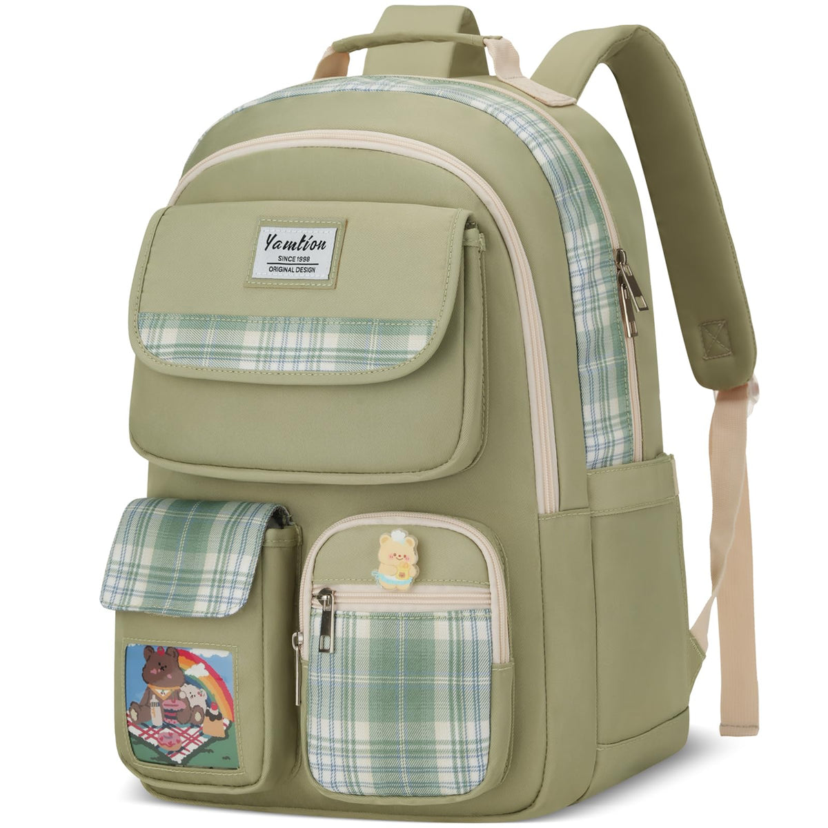 YAMTION School Backpack for Girls,Kids Bookbag Laptop Back Pack for Middle High School,Teens Cute Schoolbag,Mochila para Niñas,Blue