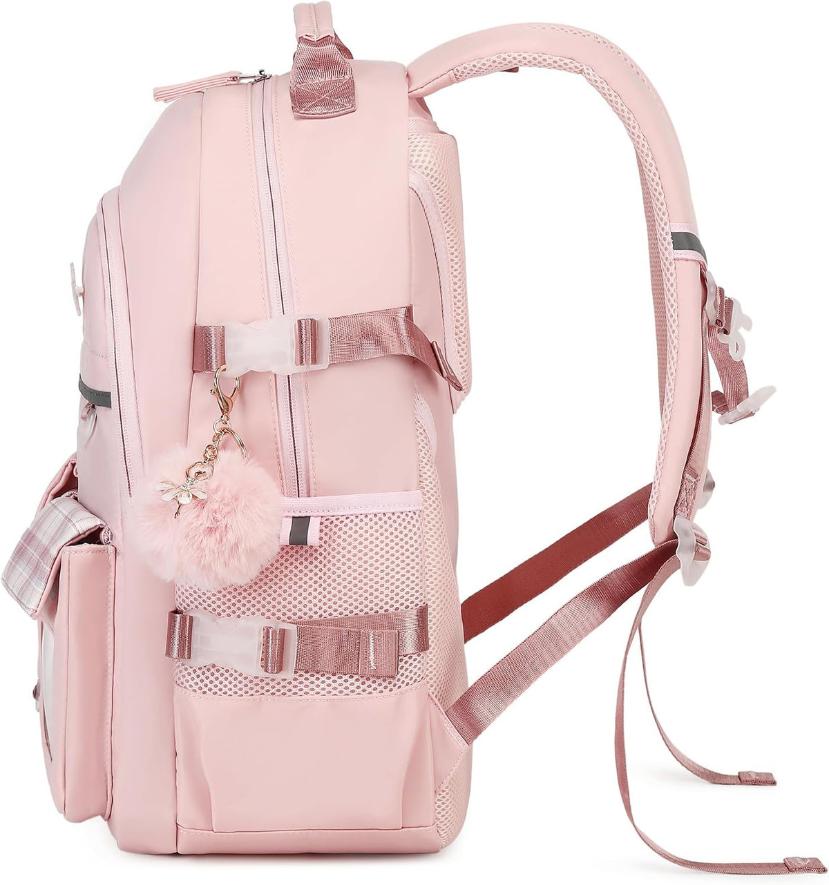 Backpack for Girls, 15.6 Inch Laptop School Bag Kids Kindergarten Elementary College Backpacks Large Bookbags for Teen Girl Women Students Casual Travel Daypacks (Pink)