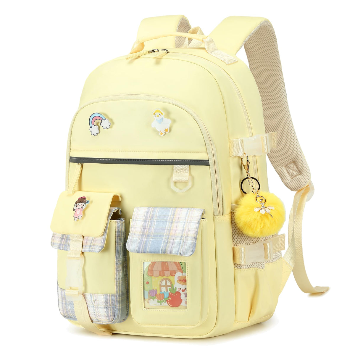 Backpack for Girls, 15.6 Inch Laptop School Bag Kids Kindergarten Elementary College Backpacks Large Bookbags for Teen Girl Women Students Casual Travel Daypacks (Pink)