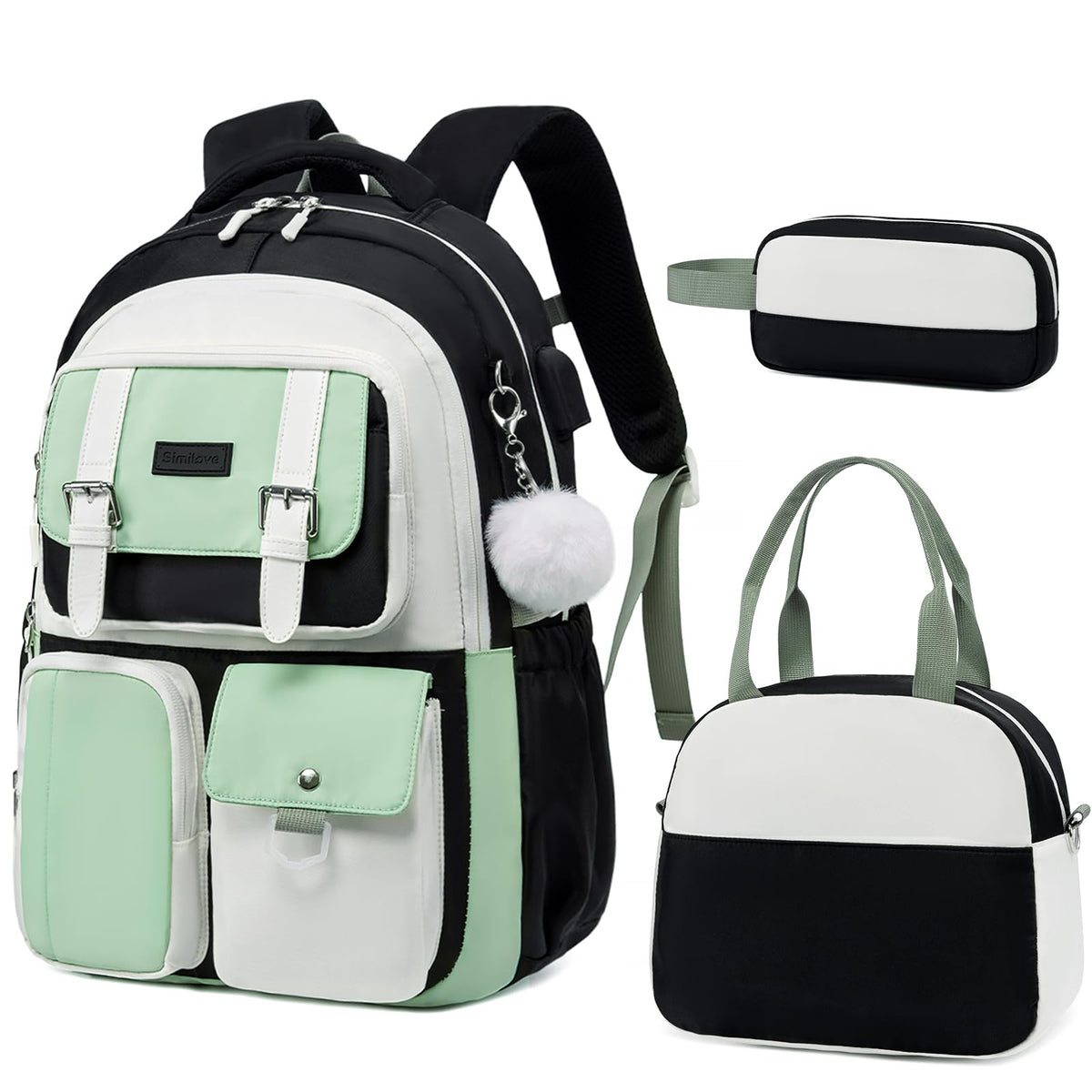 Backpack for Girls, School Backpacks for Teen Girls with Lunch Box
