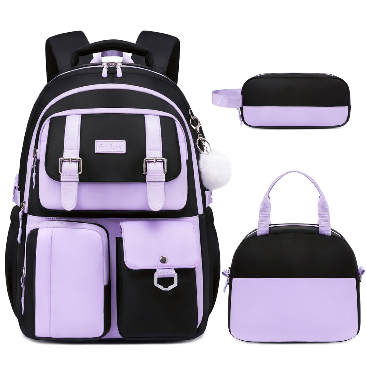 Backpack for Girls, School Backpacks for Teen Girls with Lunch Box