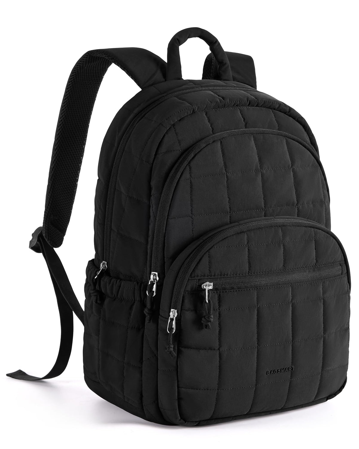 BAGSMART Travel Backpack for Women, 15.6" College Laptop Backpack, Black