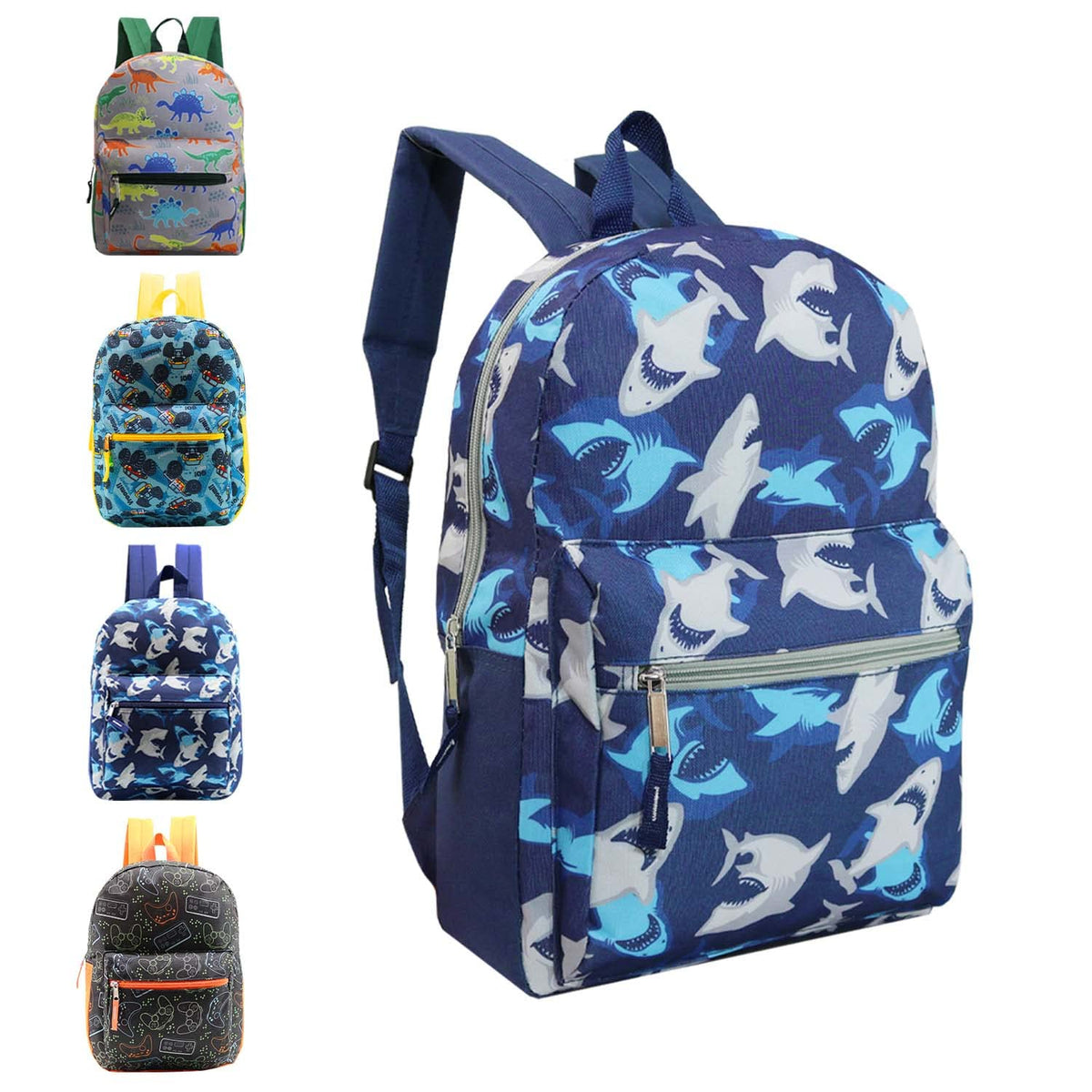 17" Backpacks in Bulk, Elementary, Middle, & High School, Assorted Colors