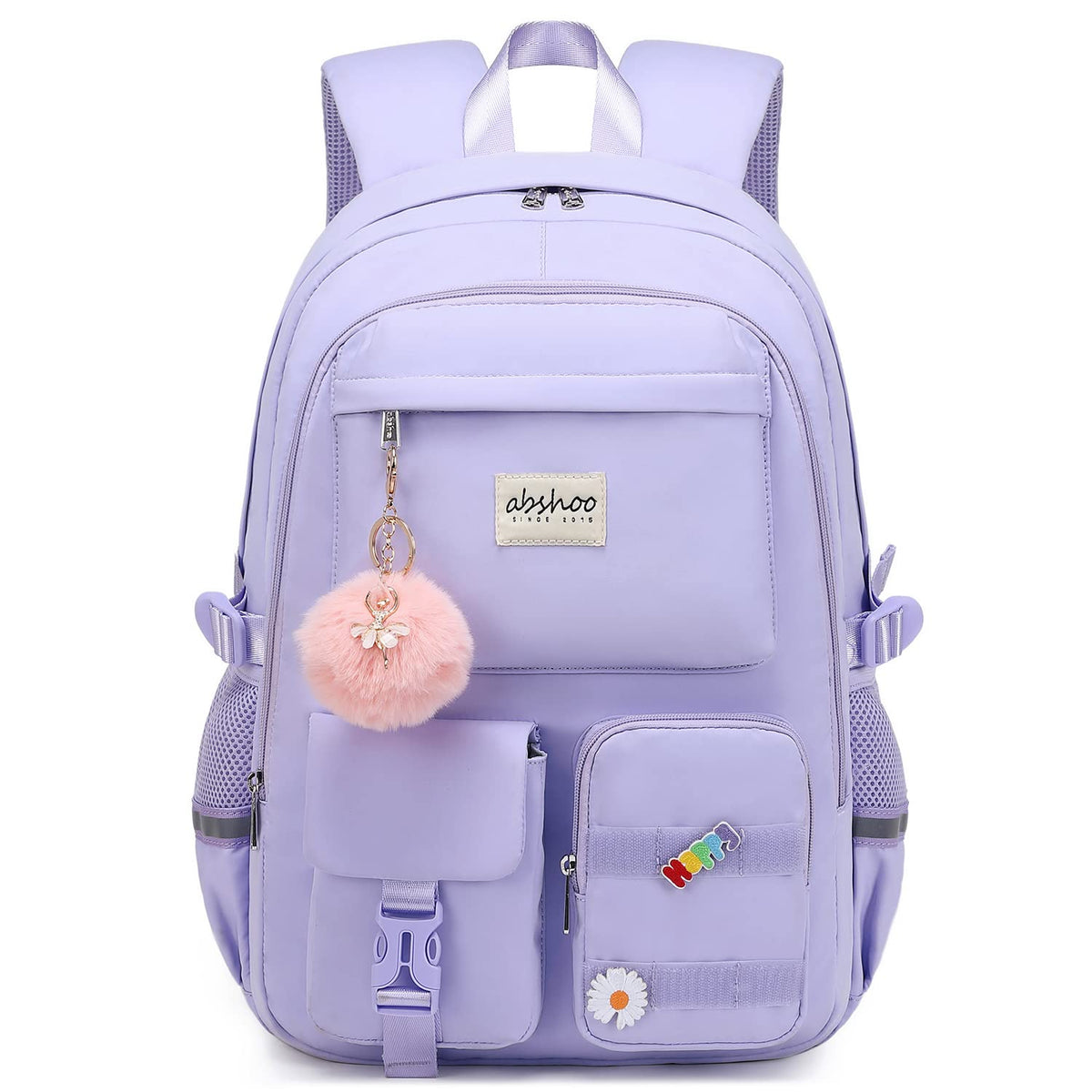 abshoo Big Student Laptop Backpack For College Women Middle High School Teen Girls Bookbag Travel Daypack (Black)