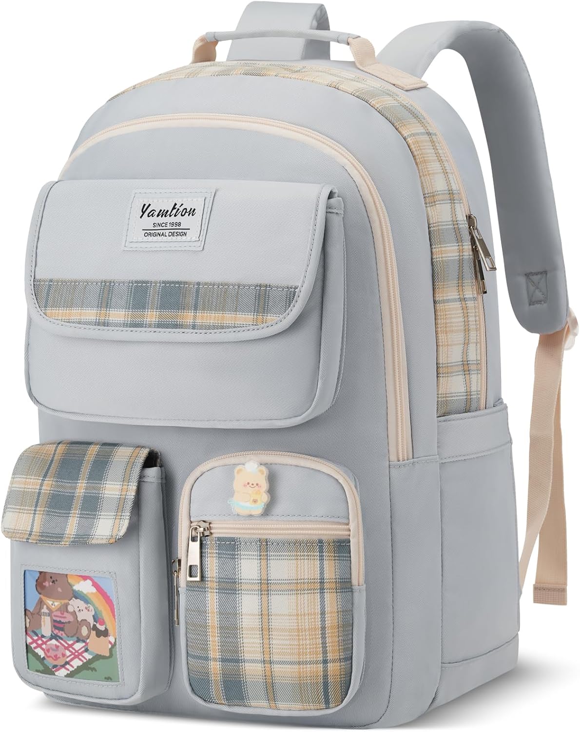 YAMTION School Backpack for Girls,Kids Bookbag Laptop Back Pack for Middle High School,Teens Cute Schoolbag,Mochila para Niñas,Blue