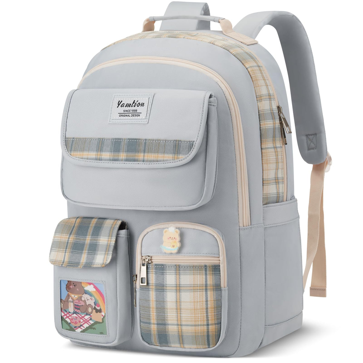 YAMTION School Backpack for Girls,Kids Bookbag Laptop Back Pack for Middle High School,Teens Cute Schoolbag,Mochila para Niñas,Blue