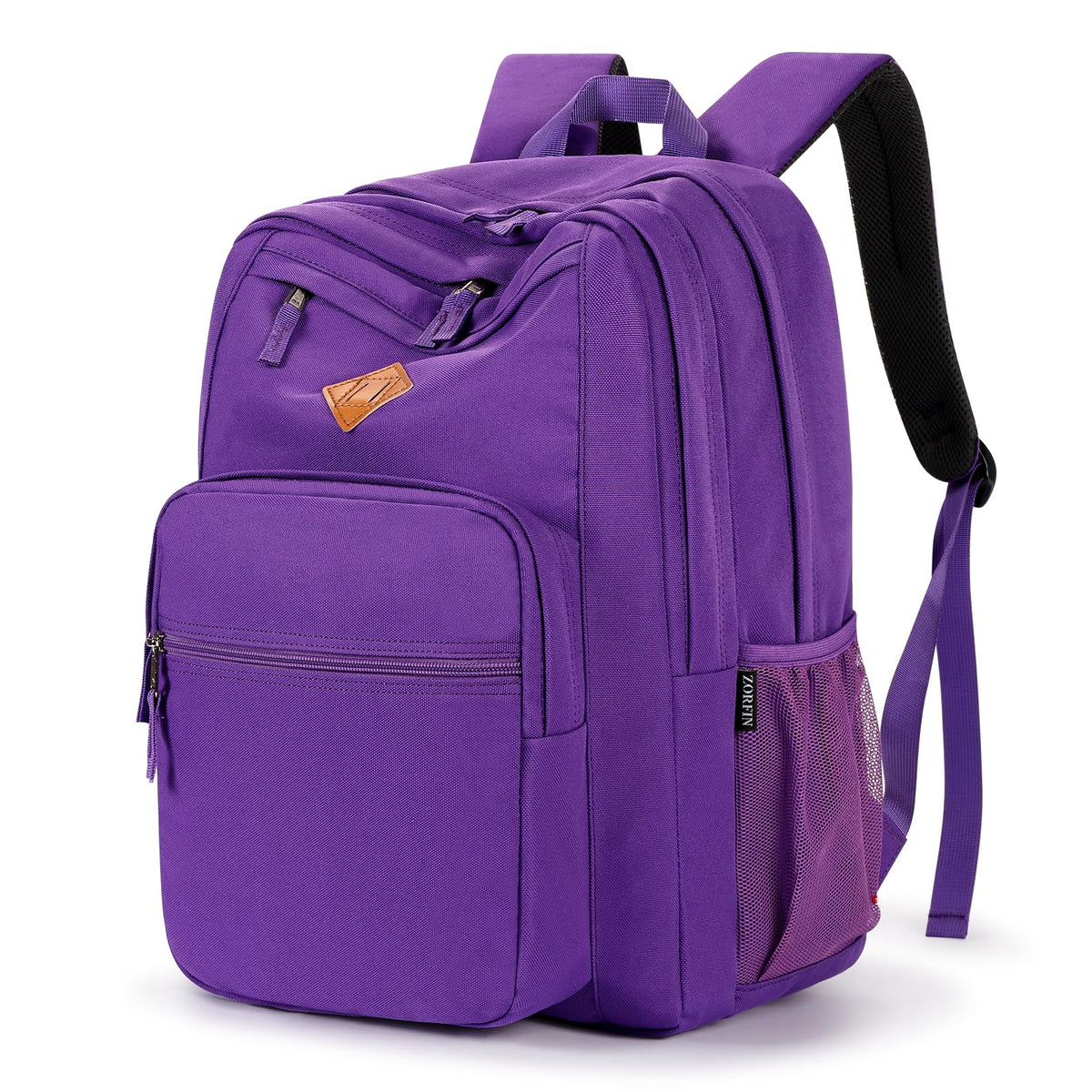 ZORFIN 26L Black Backpack for College, and Travel: Water Resistant Bookbag