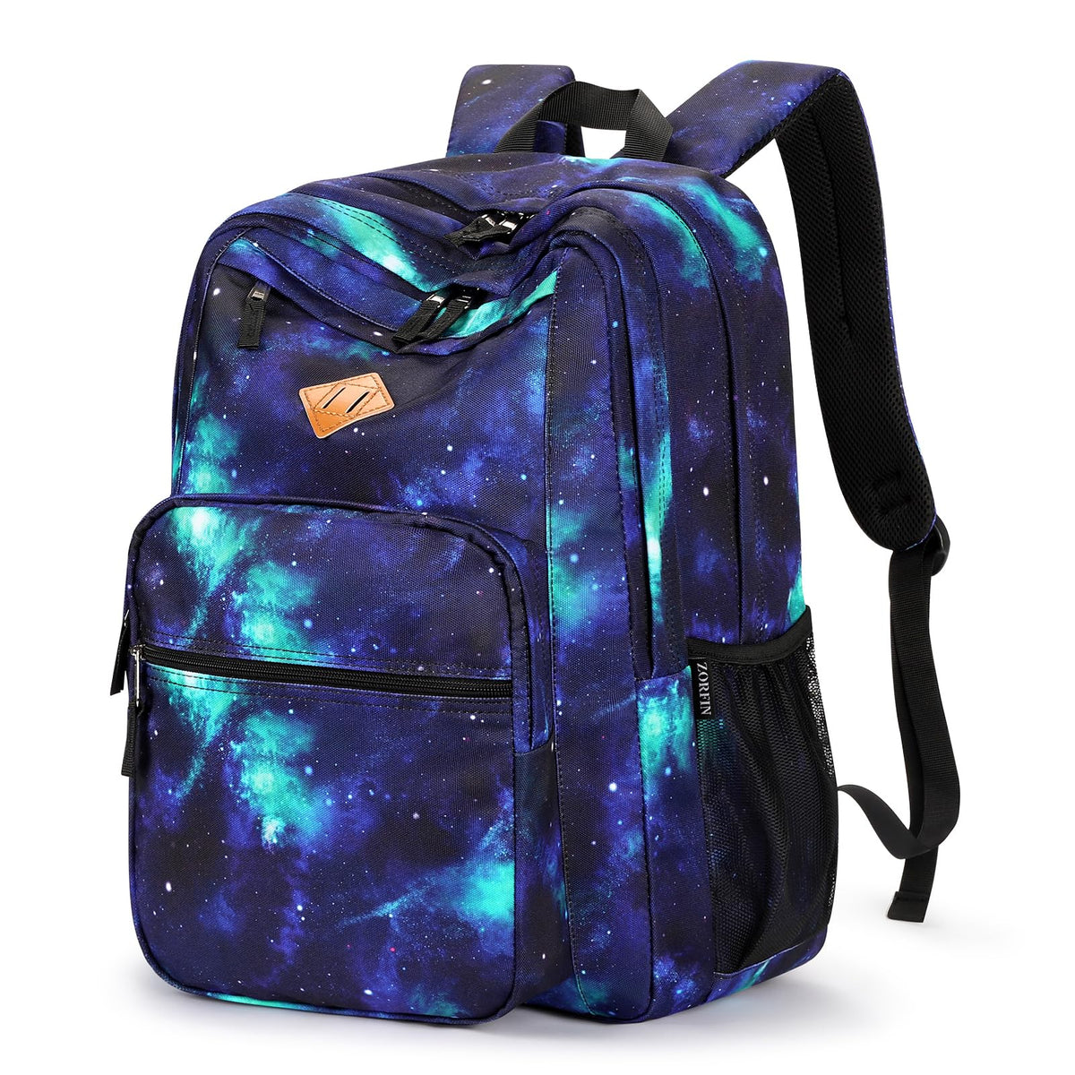 ZORFIN 26L Black Backpack for College, and Travel: Water Resistant Bookbag