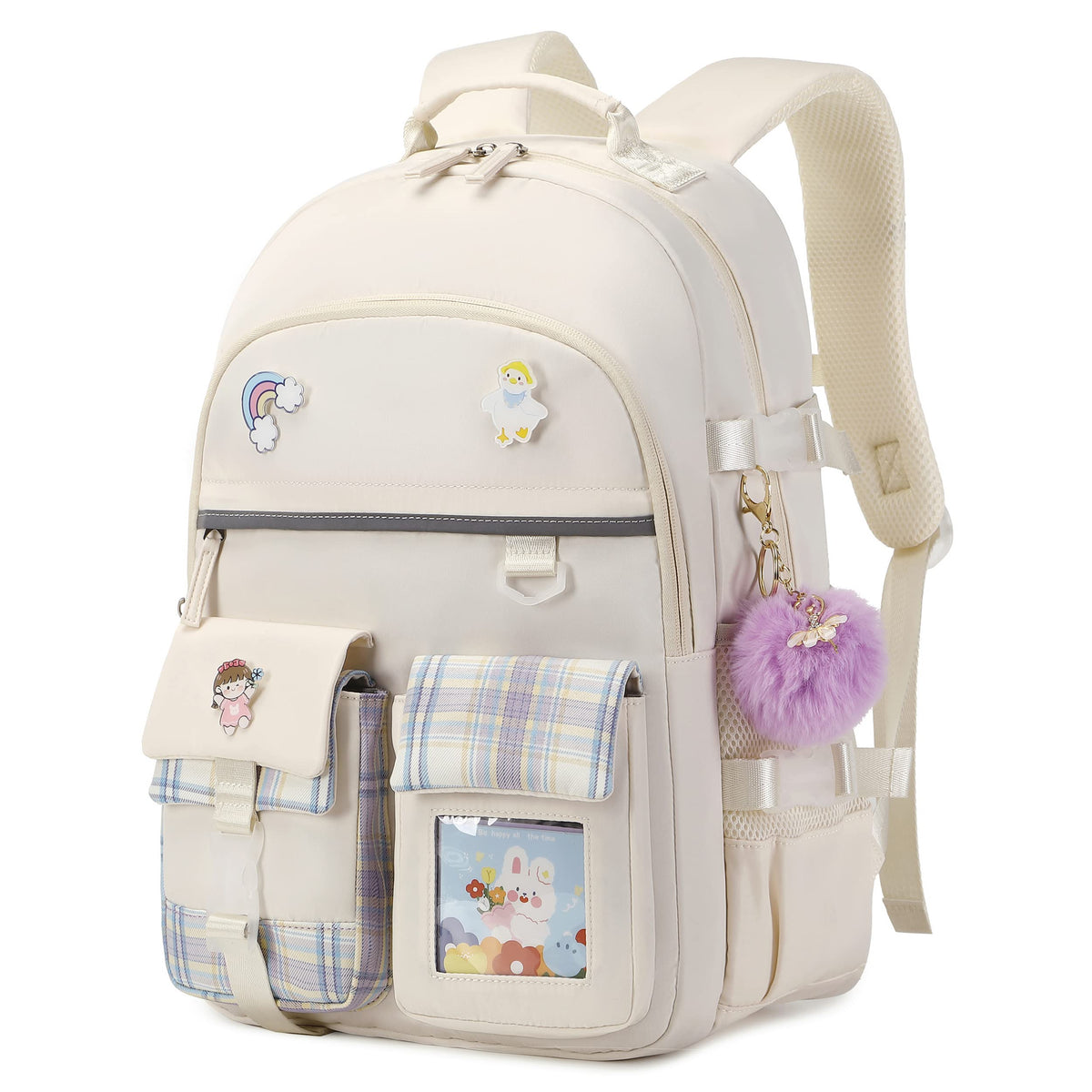 Backpack for Girls, 15.6 Inch Laptop School Bag Kids Kindergarten Elementary College Backpacks Large Bookbags for Teen Girl Women Students Casual Travel Daypacks (Pink)