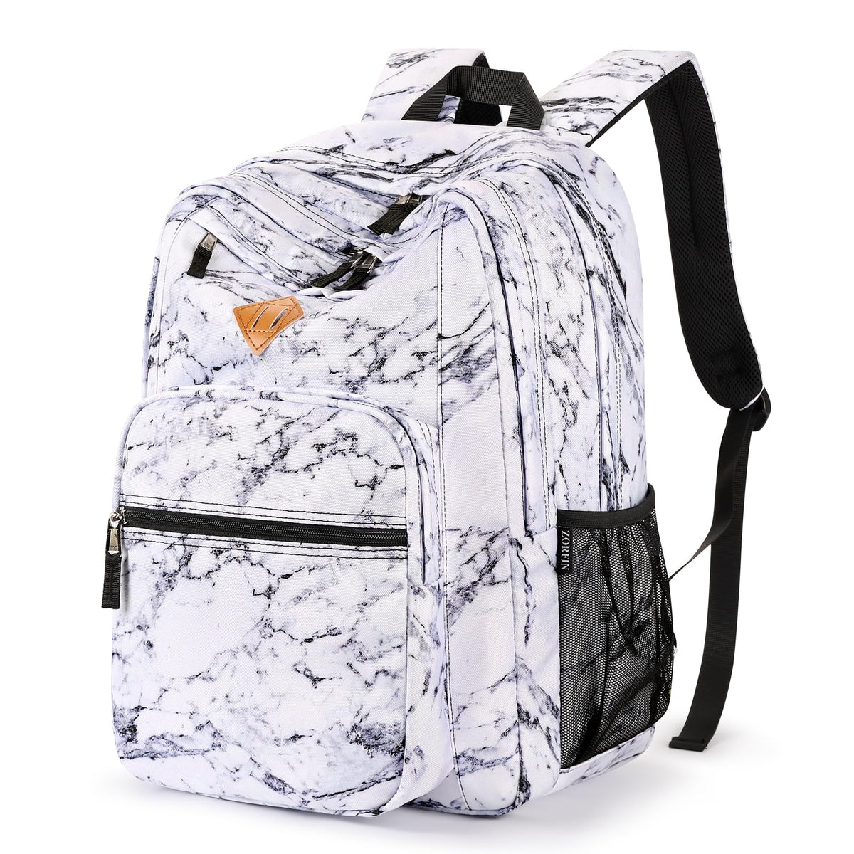 ZORFIN 26L Black Backpack for College, and Travel: Water Resistant Bookbag