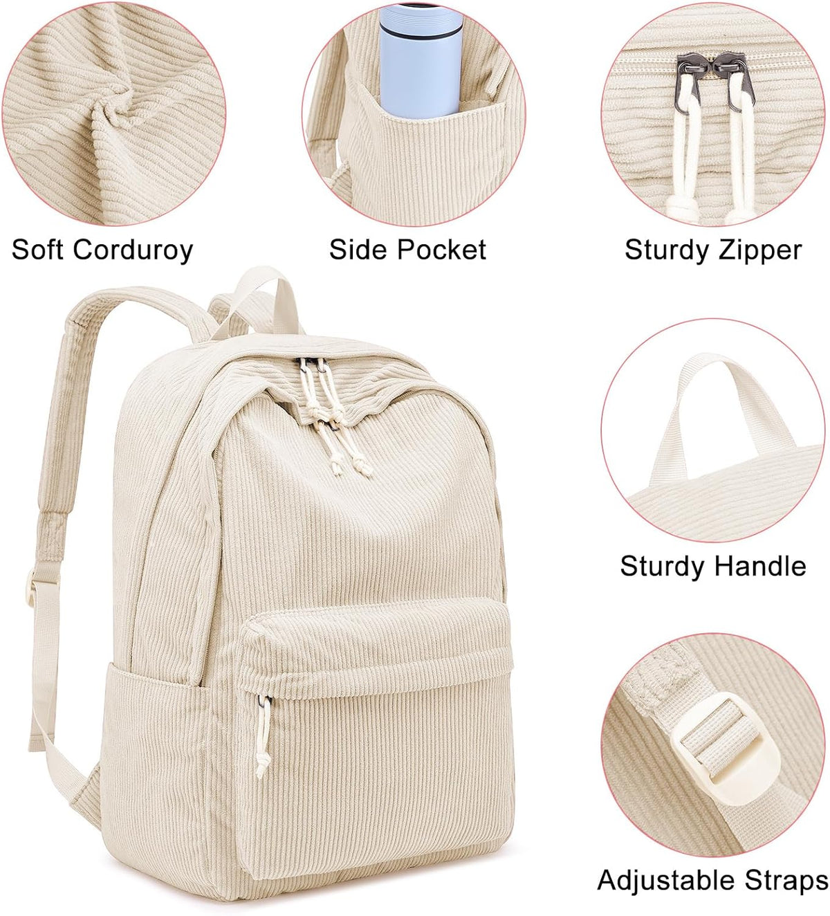 ZUBOND Backpack for School Girls and Boys, Women Lightweight School Bookbag for Teens, College Students Back Pack, Cute Large Laptop Backpack Fits 15.6 Inch Notebook