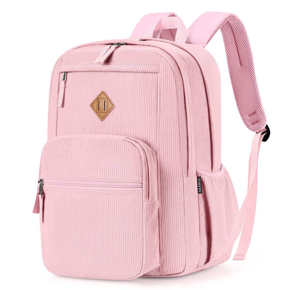 ZORFIN 26L Black Backpack for College, and Travel: Water Resistant Bookbag
