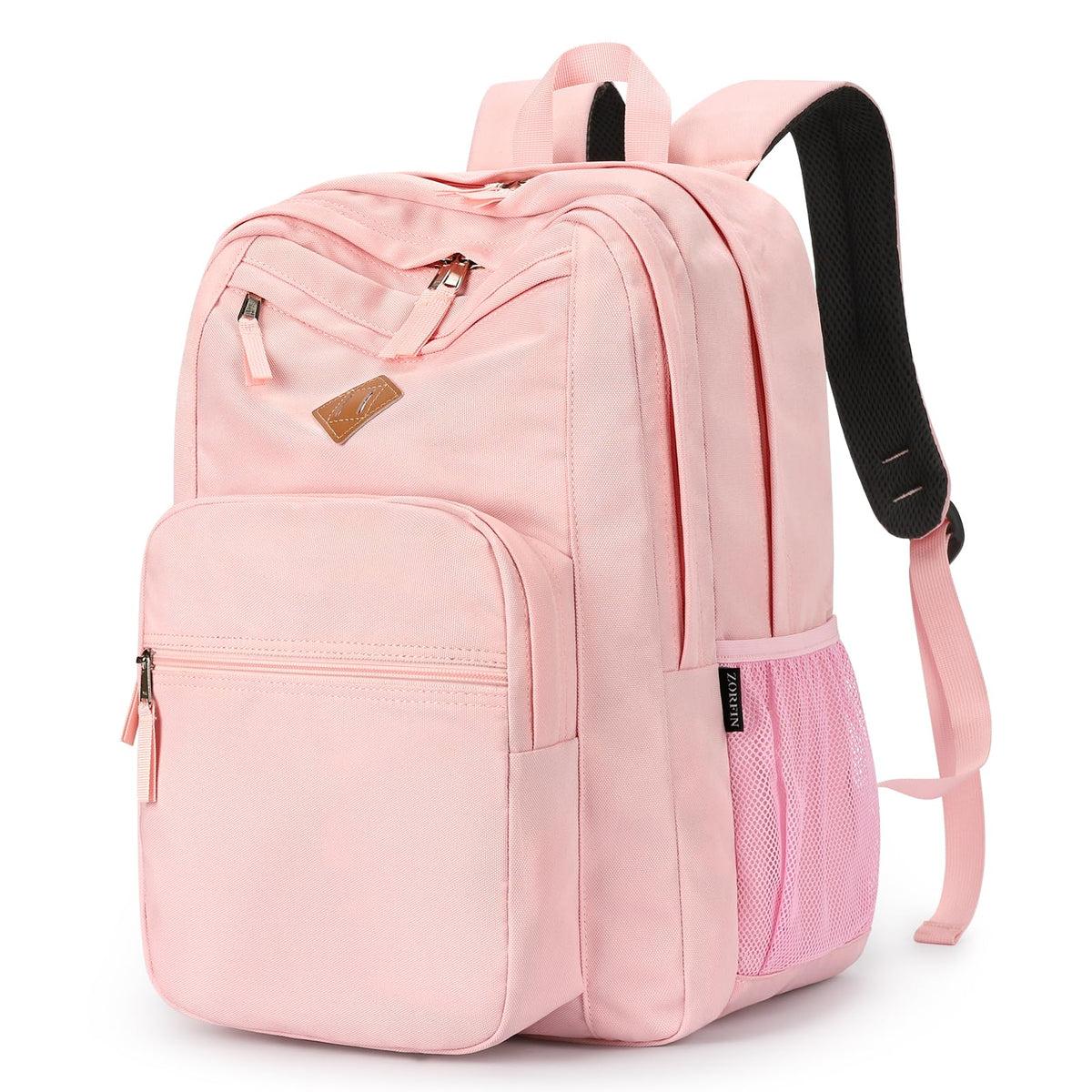 ZORFIN 26L Black Backpack for College, and Travel: Water Resistant Bookbag
