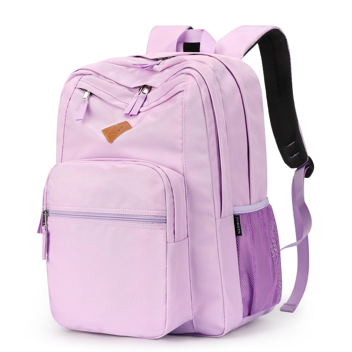 ZORFIN 26L Black Backpack for College, and Travel: Water Resistant Bookbag