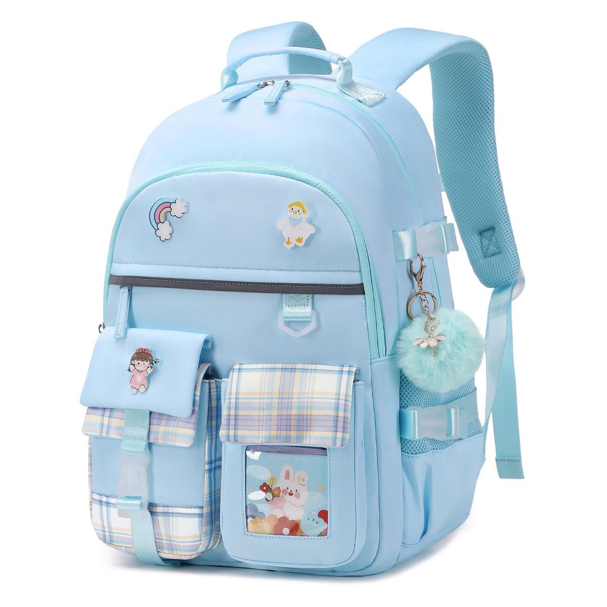 Backpack for Girls, 15.6 Inch Laptop School Bag Kids Kindergarten Elementary College Backpacks Large Bookbags for Teen Girl Women Students Casual Travel Daypacks (Pink)