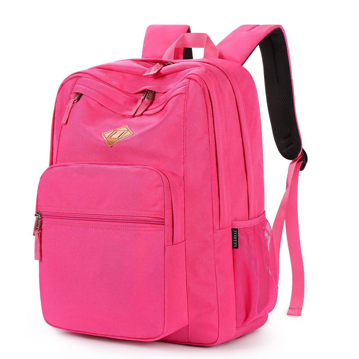 ZORFIN 26L Black Backpack for College, and Travel: Water Resistant Bookbag