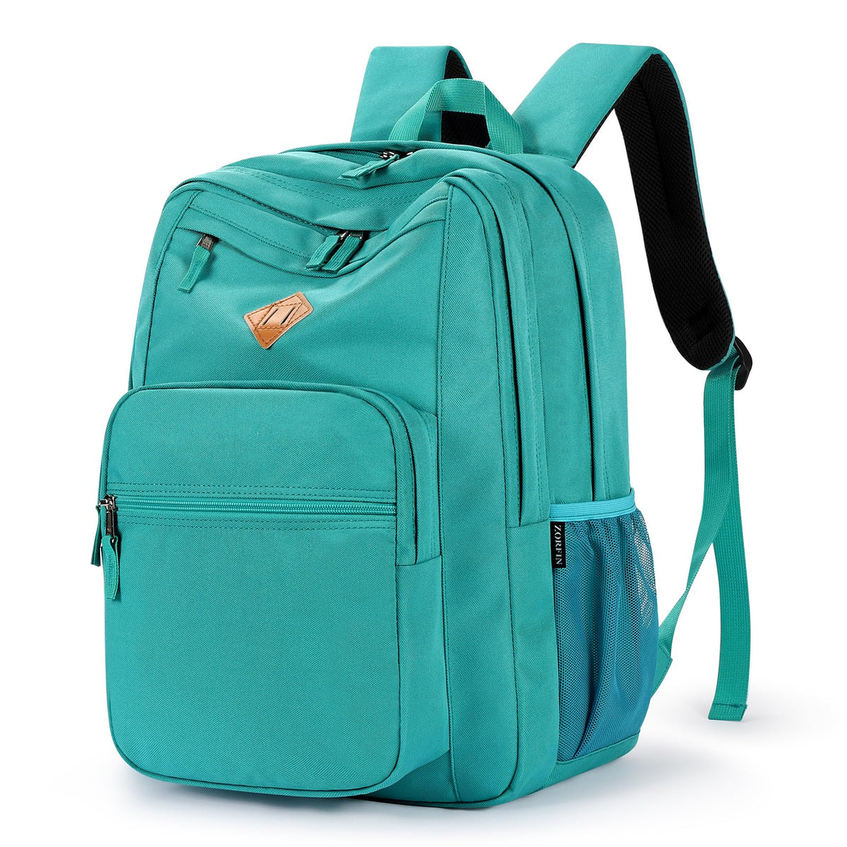 ZORFIN 26L Black Backpack for College, and Travel: Water Resistant Bookbag