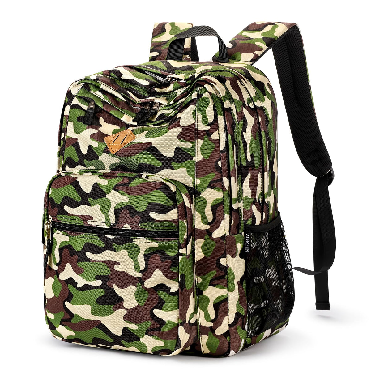 ZORFIN 26L Black Backpack for College, and Travel: Water Resistant Bookbag