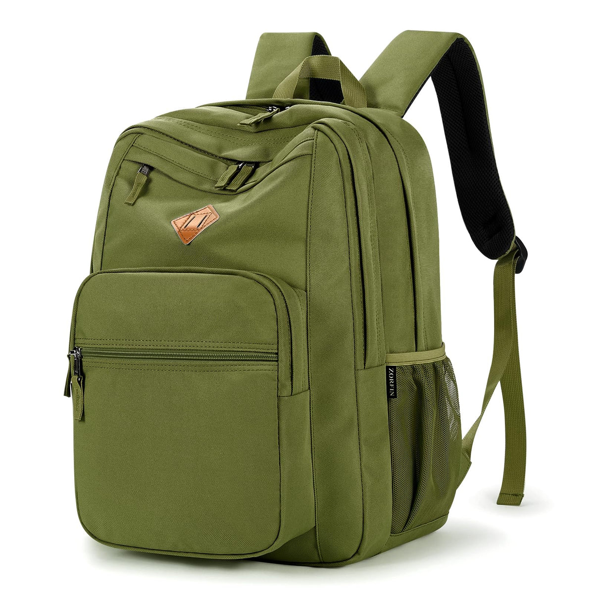 ZORFIN 26L Black Backpack for College, and Travel: Water Resistant Bookbag