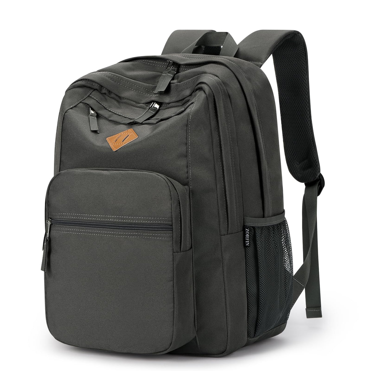 ZORFIN 26L Black Backpack for College, and Travel: Water Resistant Bookbag