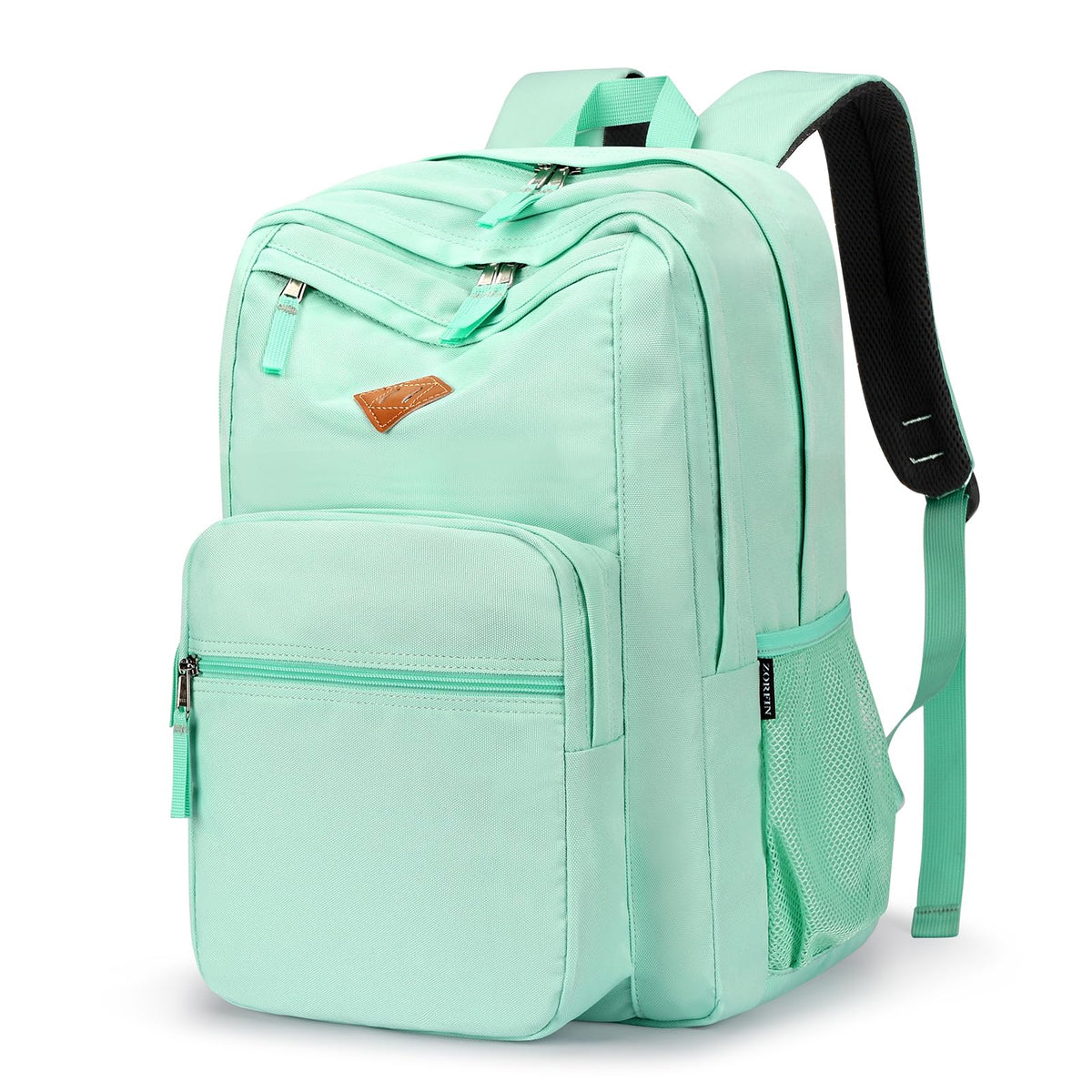 ZORFIN 26L Black Backpack for College, and Travel: Water Resistant Bookbag
