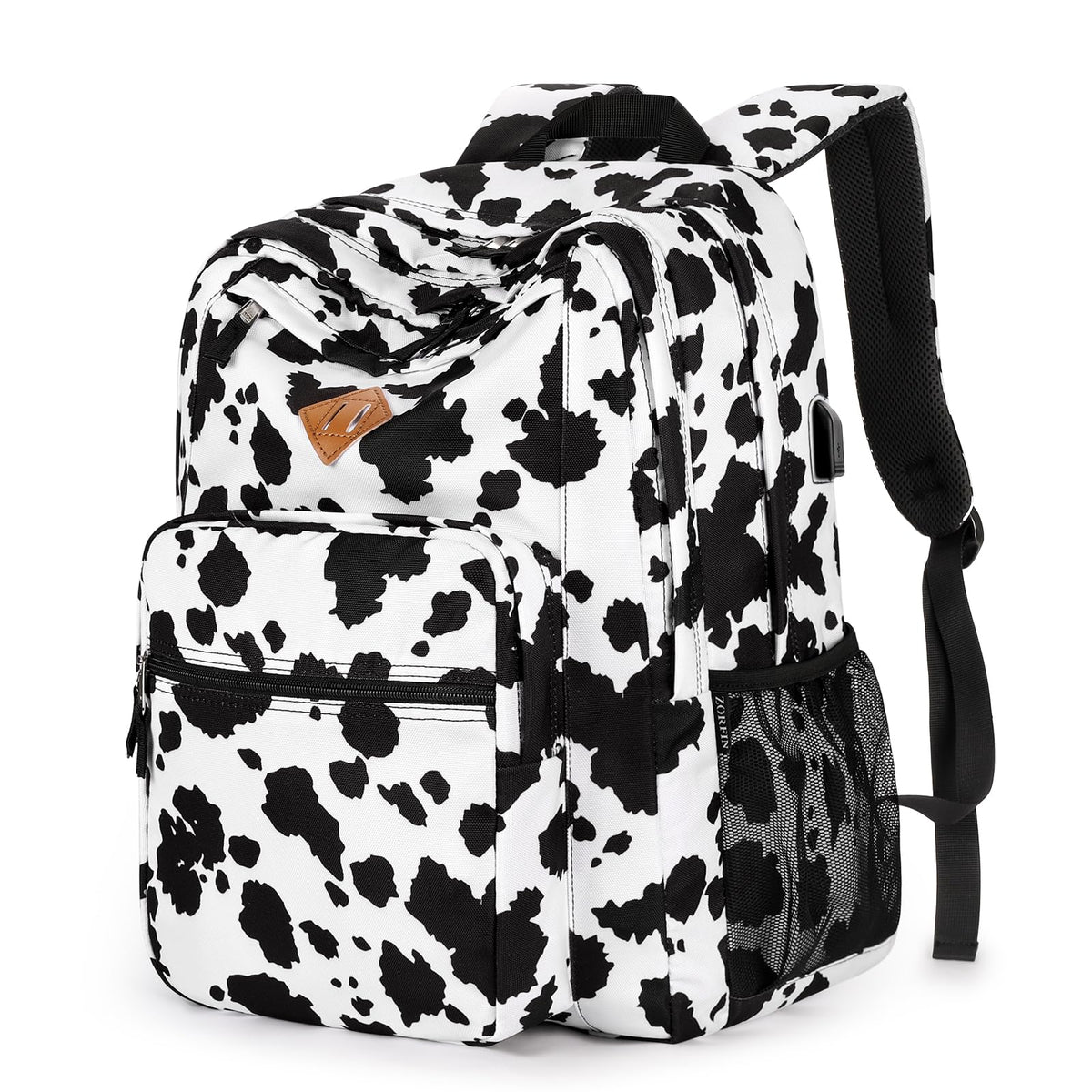 ZORFIN 26L Black Backpack for College, and Travel: Water Resistant Bookbag