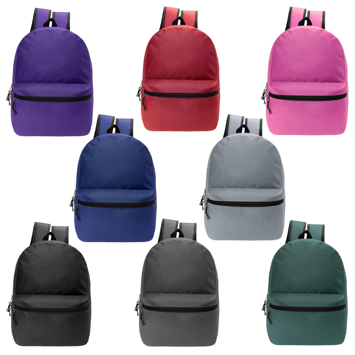 17" Backpacks in Bulk, Elementary, Middle, & High School, Assorted Colors