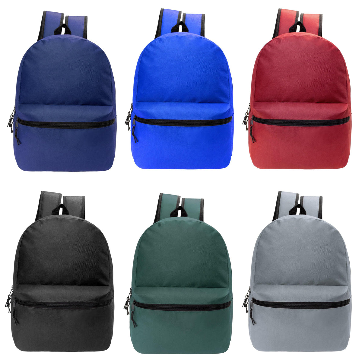 17" Backpacks in Bulk, Elementary, Middle, & High School, Assorted Colors